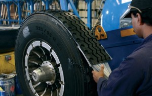Tire being retreaded